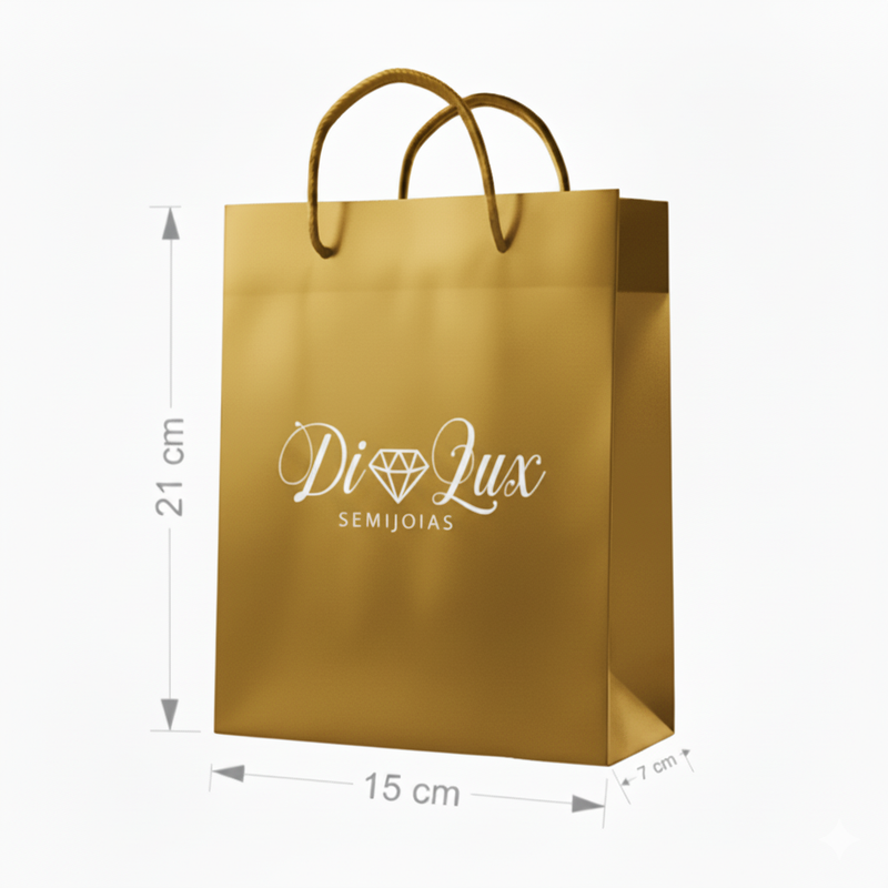 Sacola de Papel Personalizada – 21 x 15 x 7 cm