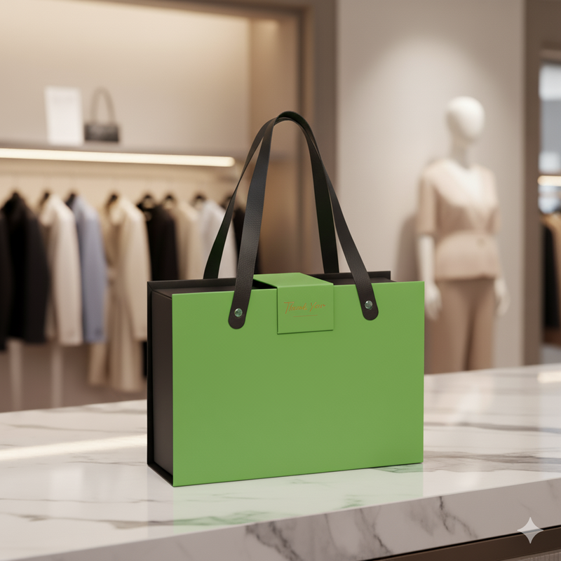 Sacola rígida com fecho magnético e alça